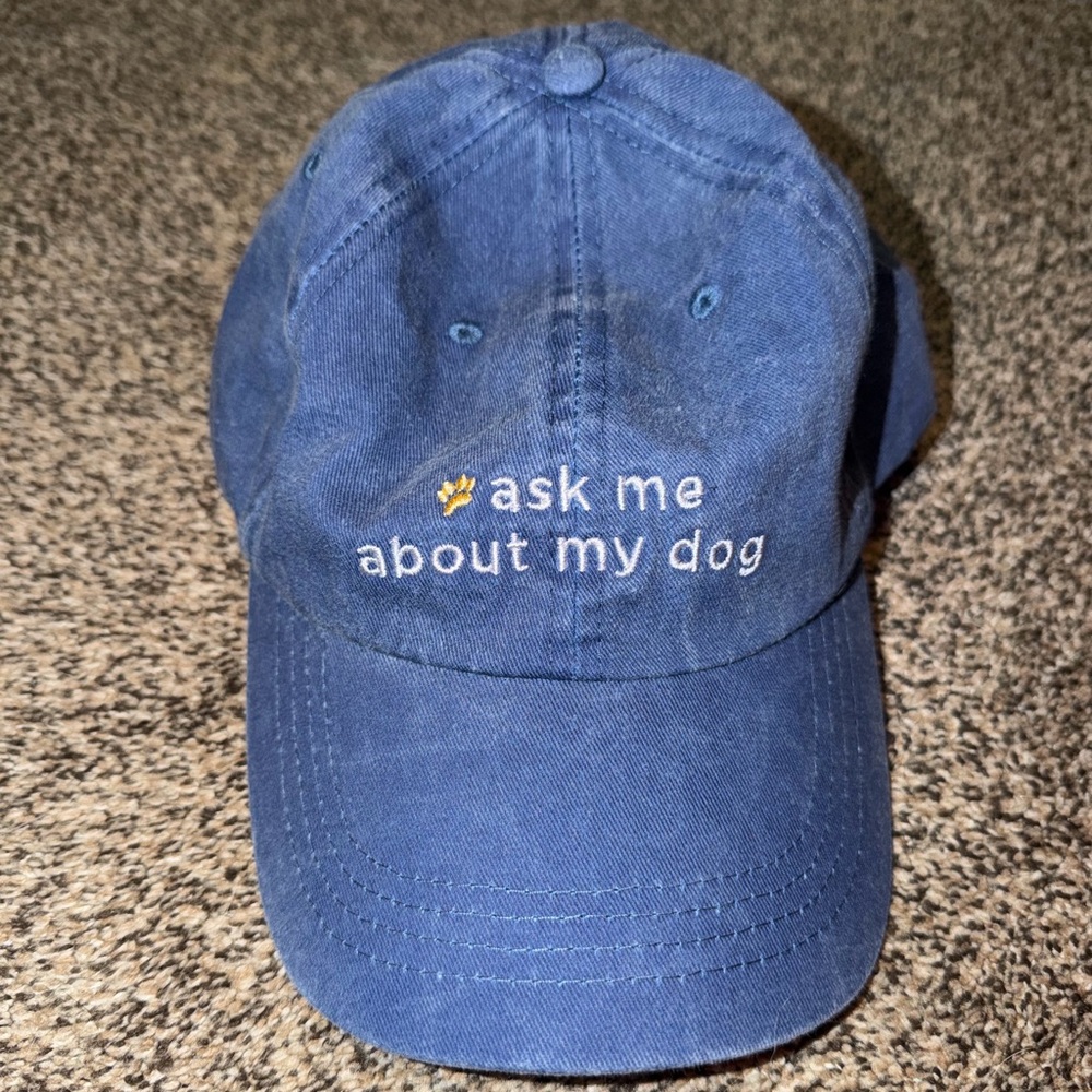 Blue Dog Lover Cap Ask Me About My Dog Denim Baseball Cap